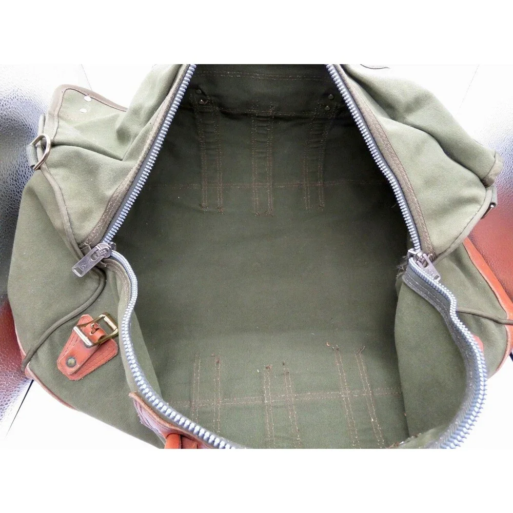 Vintage Orvis Canvas Leather Duffle Bag NO LABEL